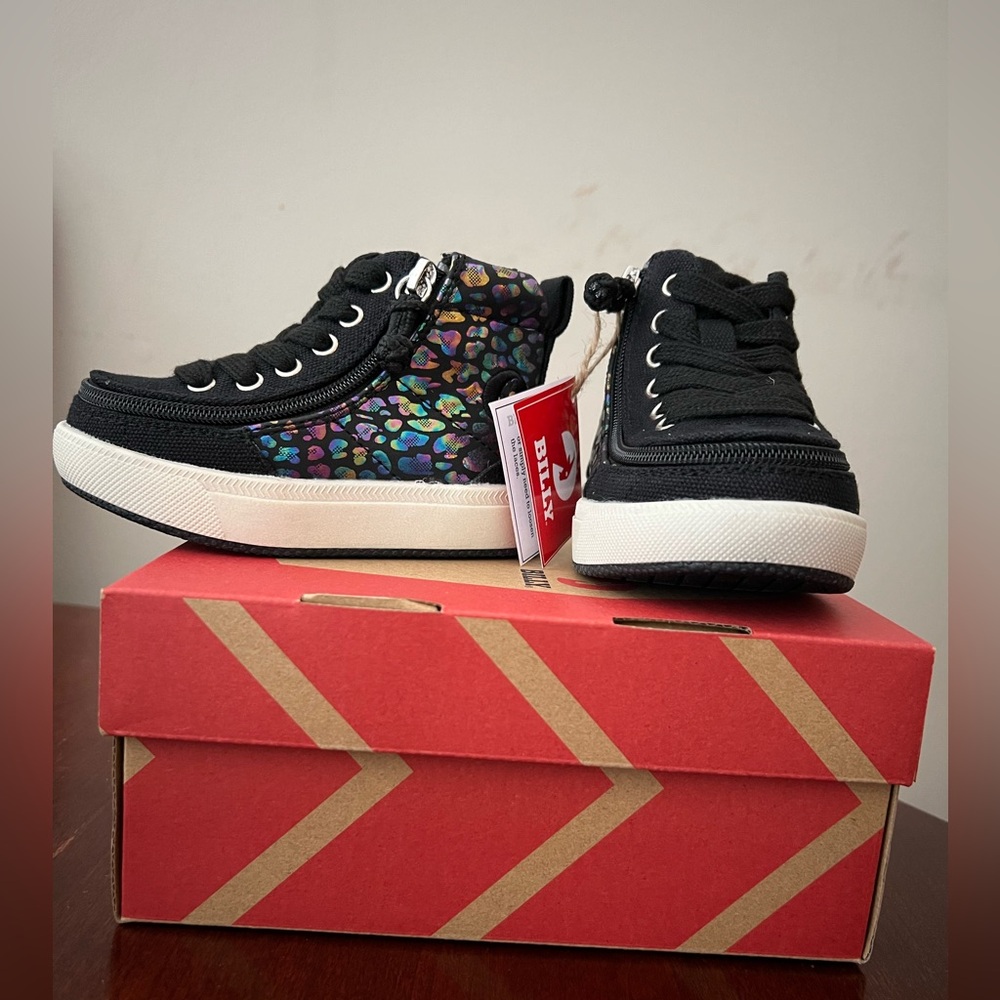 NWT Billy Classic D/R High II Size 5 Wide in Black Leopard